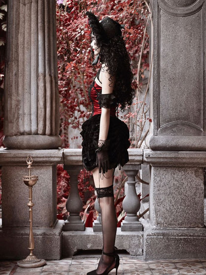 Lolita Gothic Spiderweb Lace-Up Dress LG1045