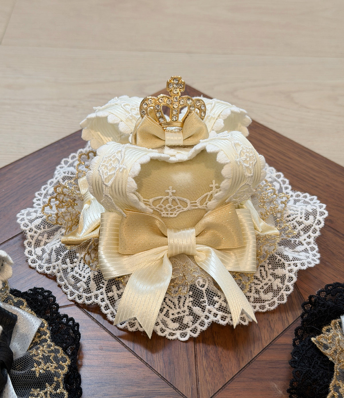 White Striped Crown Idol Academy Lolita Fake Two-Piece OP Dress