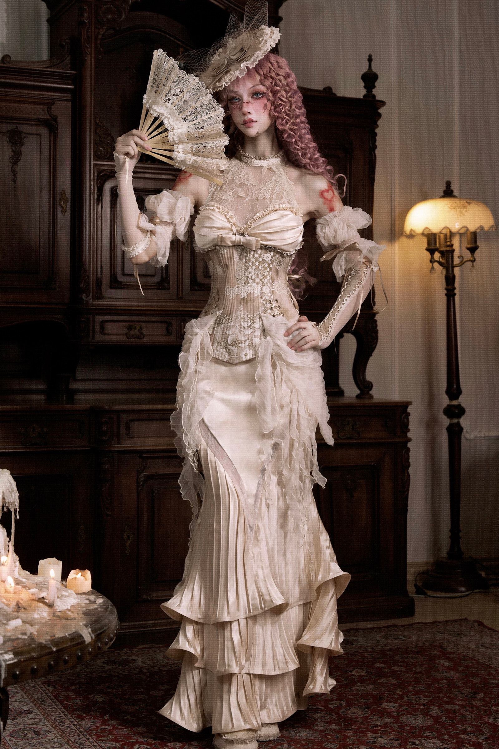 Cupid's Verse Casket Rococo Corset & Mermaid Skirt Set