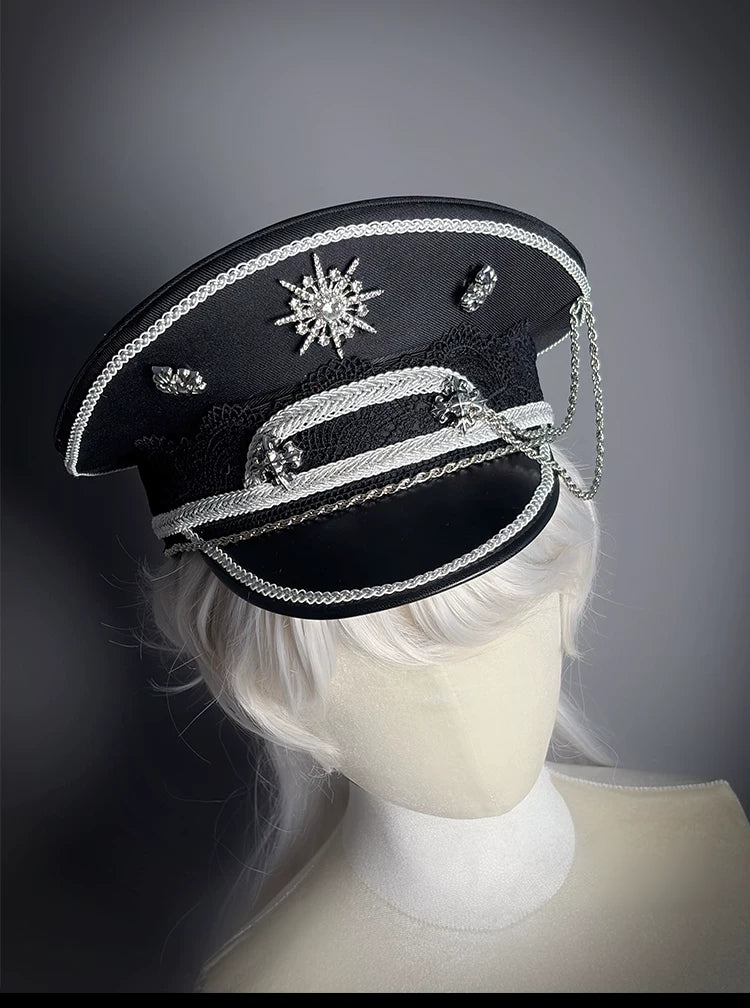 Dawn‑Bearer Gothic Lolita Hat & Sash & Brooch