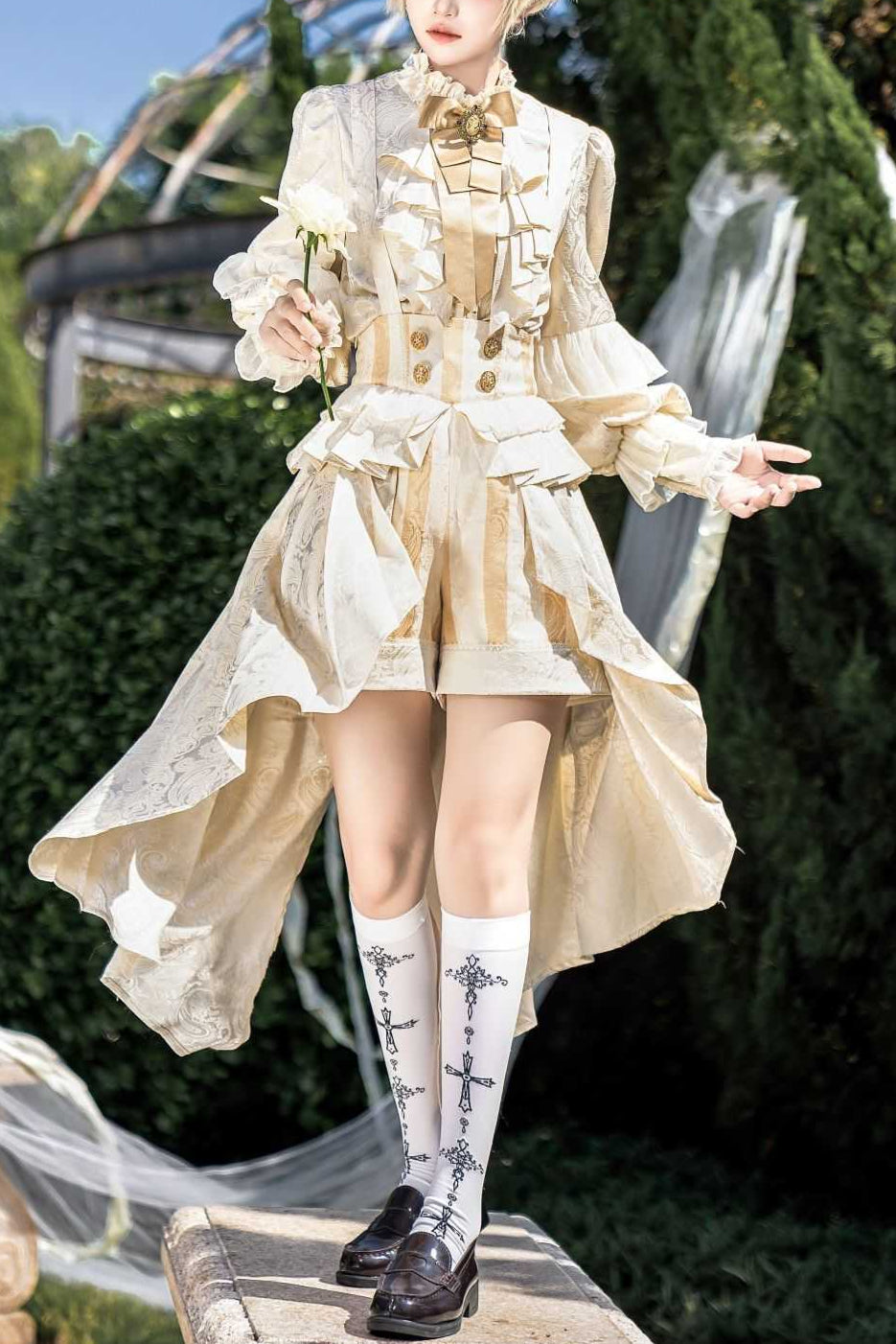 Lolita Court Prince Ouji Outfit with Suspender Pants LO1003