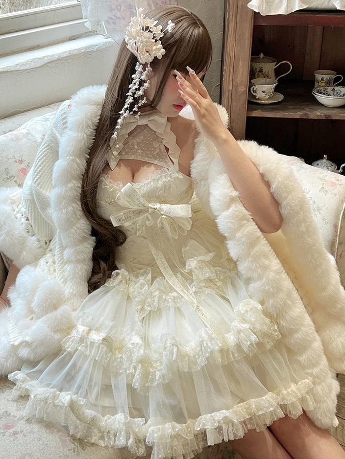 Lolita Sweet Ribbon Halter Neck Dress LFD0005