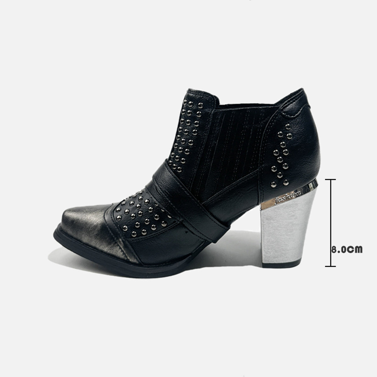 Wasteland‑Style Pointed‑Toe Western Cowboy Punk Chelsea Boots