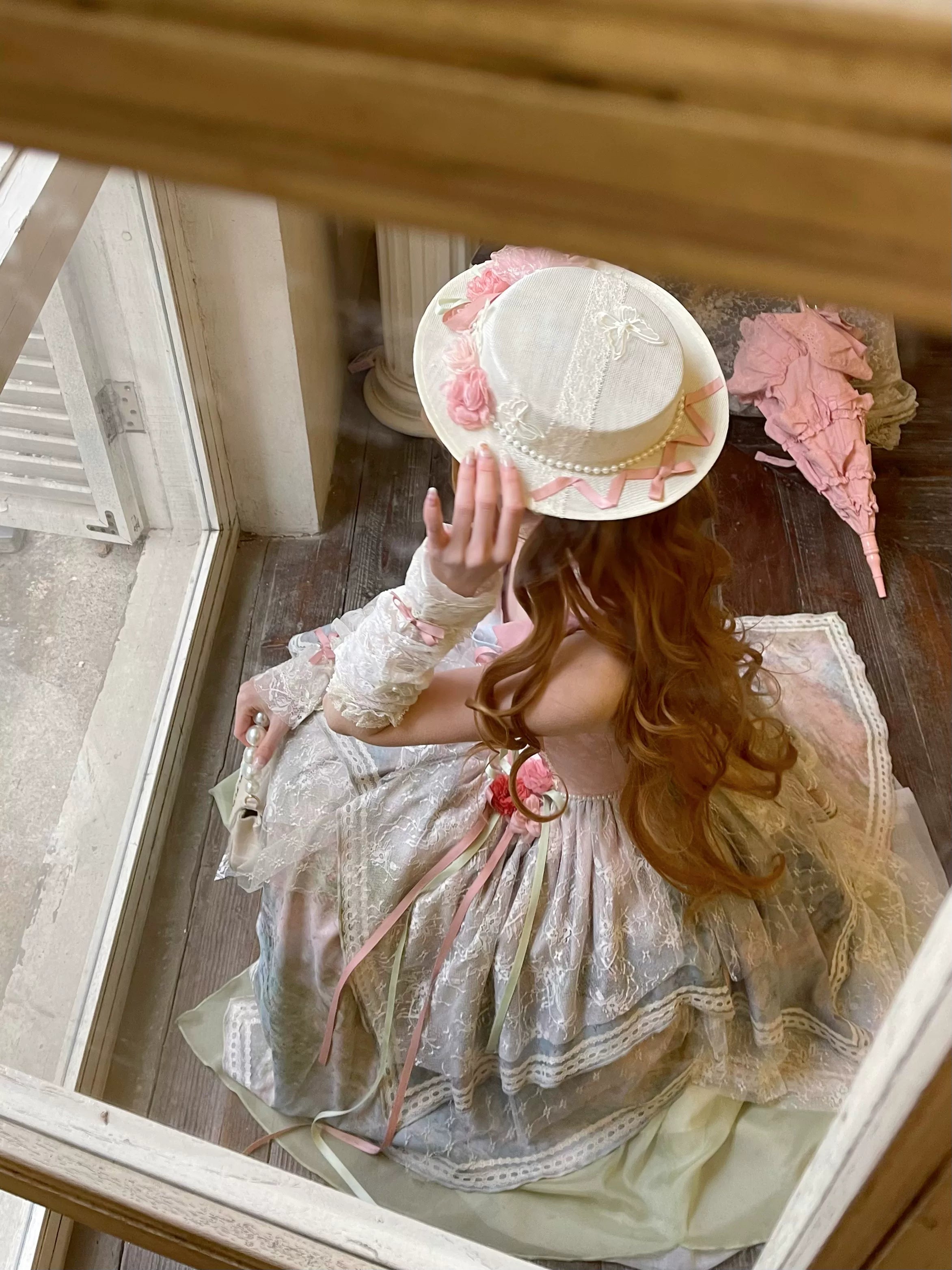 Flower Field Oil Painting Pastoral Irregular Lolita JSK Dress