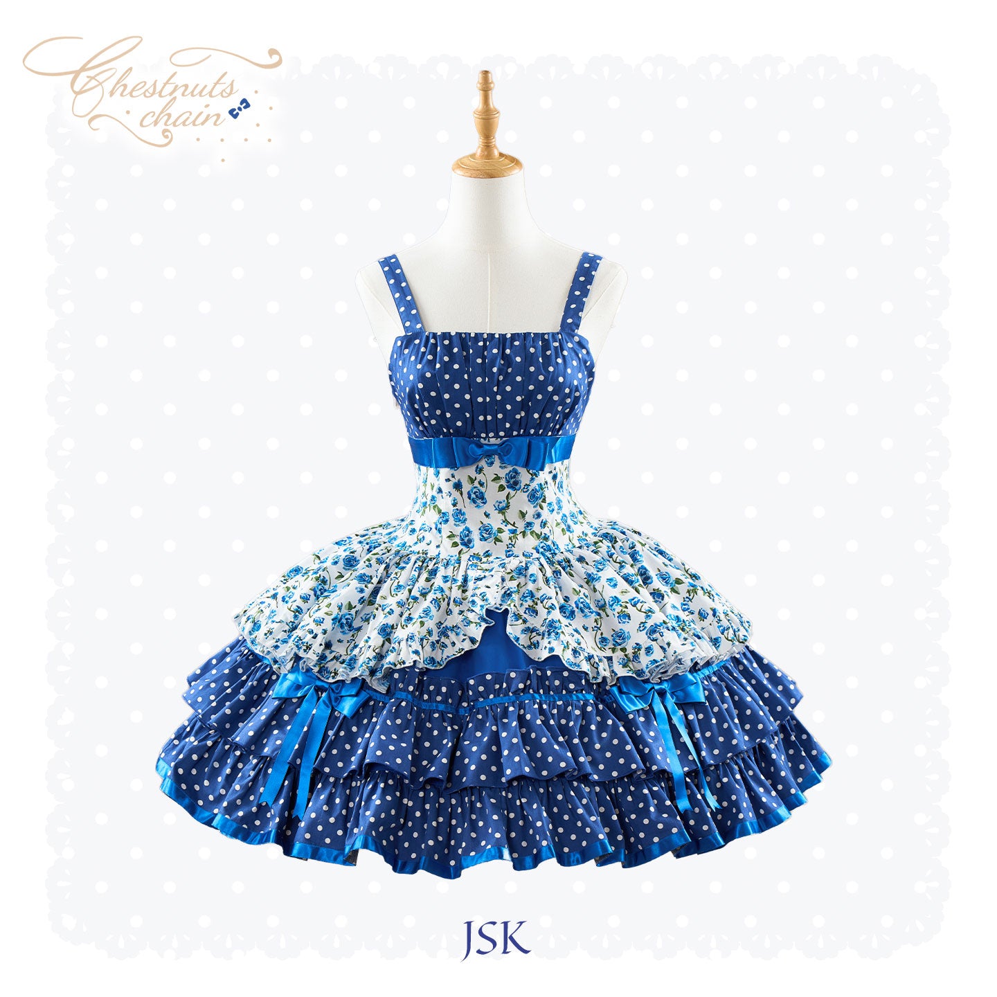 Li Bobo Vintage Polka‑dot Lolita JSK & Blouse Set