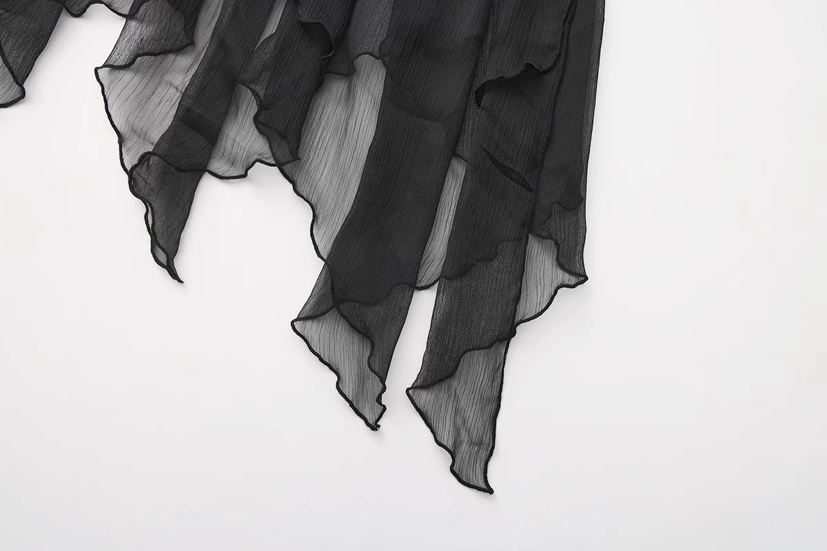 Immortal Misaligned Border Silver Jacquard Gothic Ouji Vest Coat