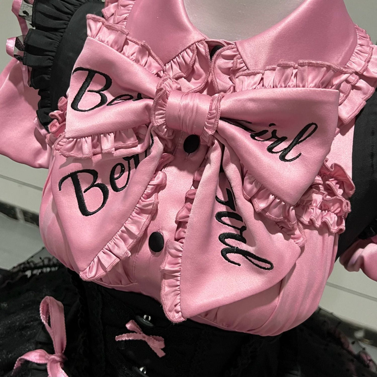 Heartbeat Cheer Black Pink Idol Lolita Shirt Bustier Skirt Set