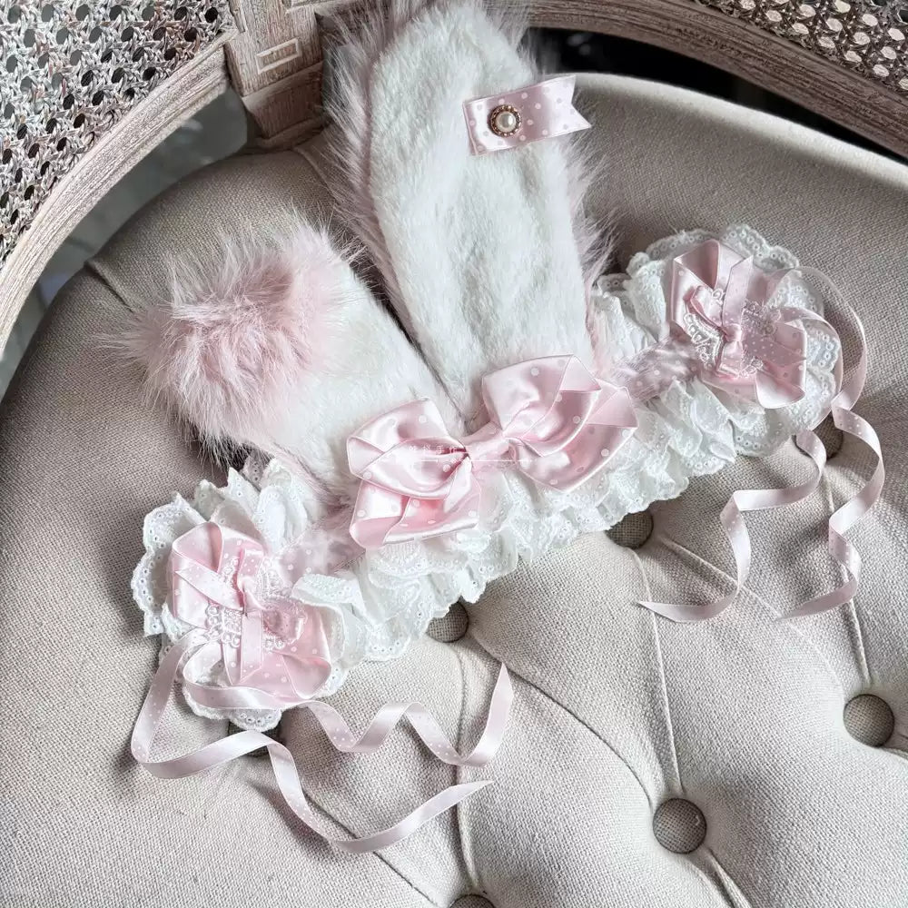 Lolita Kawaii Polka Dot Bunny Headband LA1007