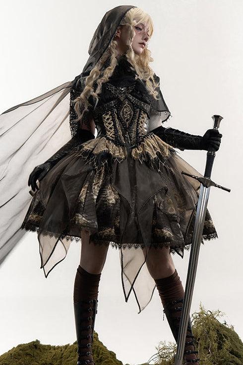 Dragon Bone Gothic Lolita Wasteland Tone JSK Dress