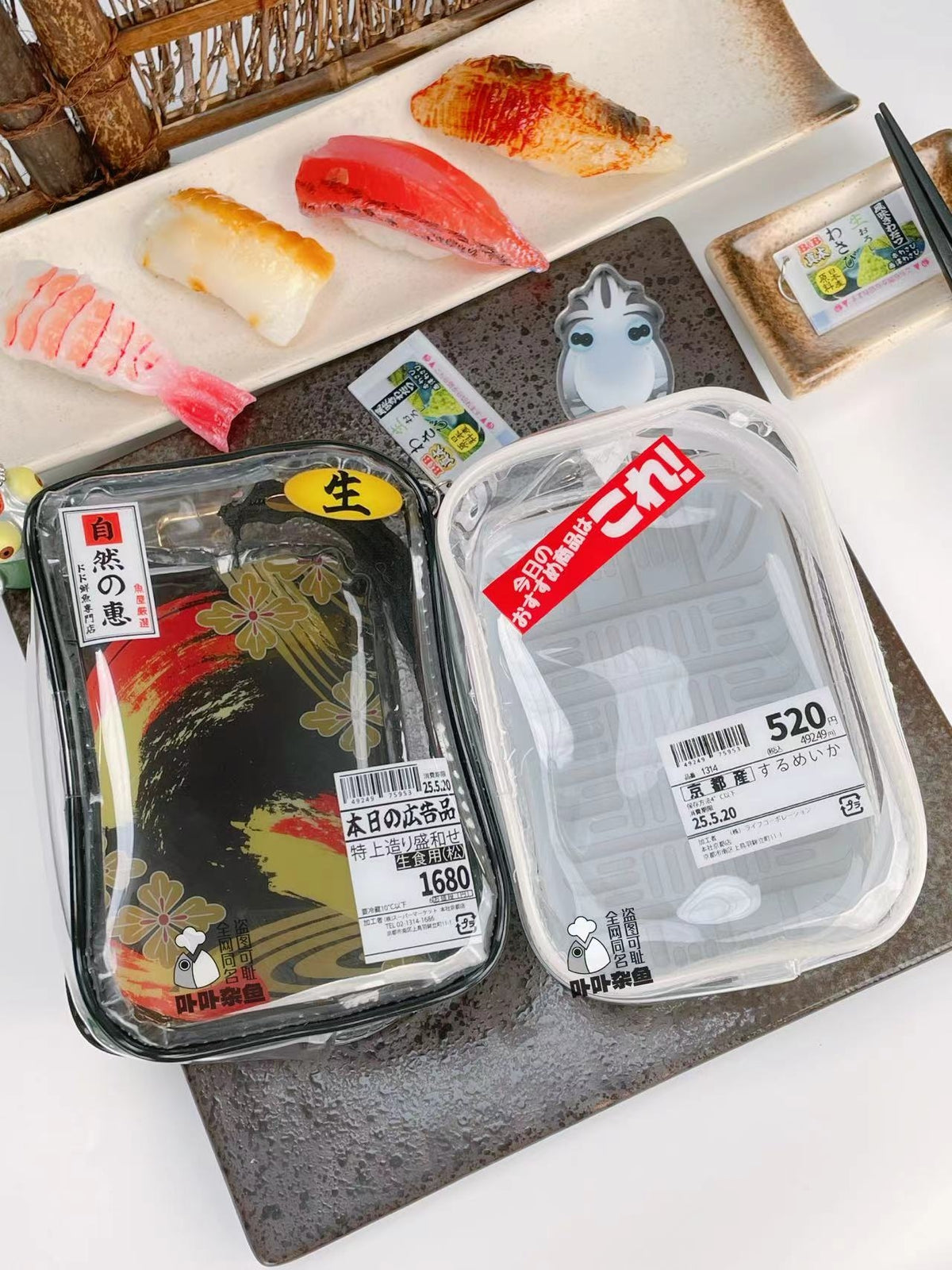 Sushi Fresh Series Clear Blind‑Box Style BJD Doll Carrier Display Bag