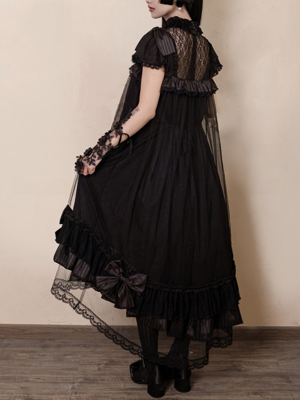 Transparent Puppet Lilisia & Luluna Gothic Lolita Pearl Lace Dress