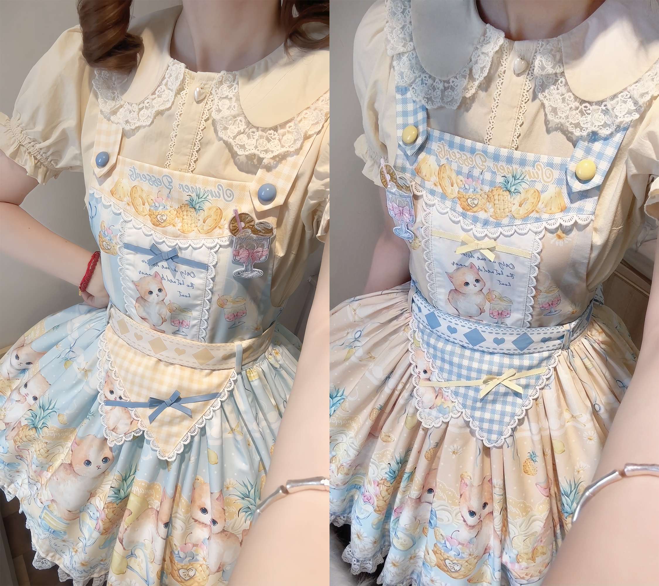Pineapple Mew Lolita Sweet Print Dress