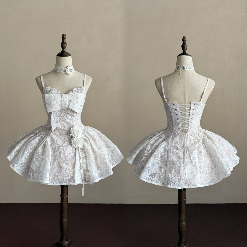 Upper East Maidens Gothic Bridal Long Train Lolita JSK Dress