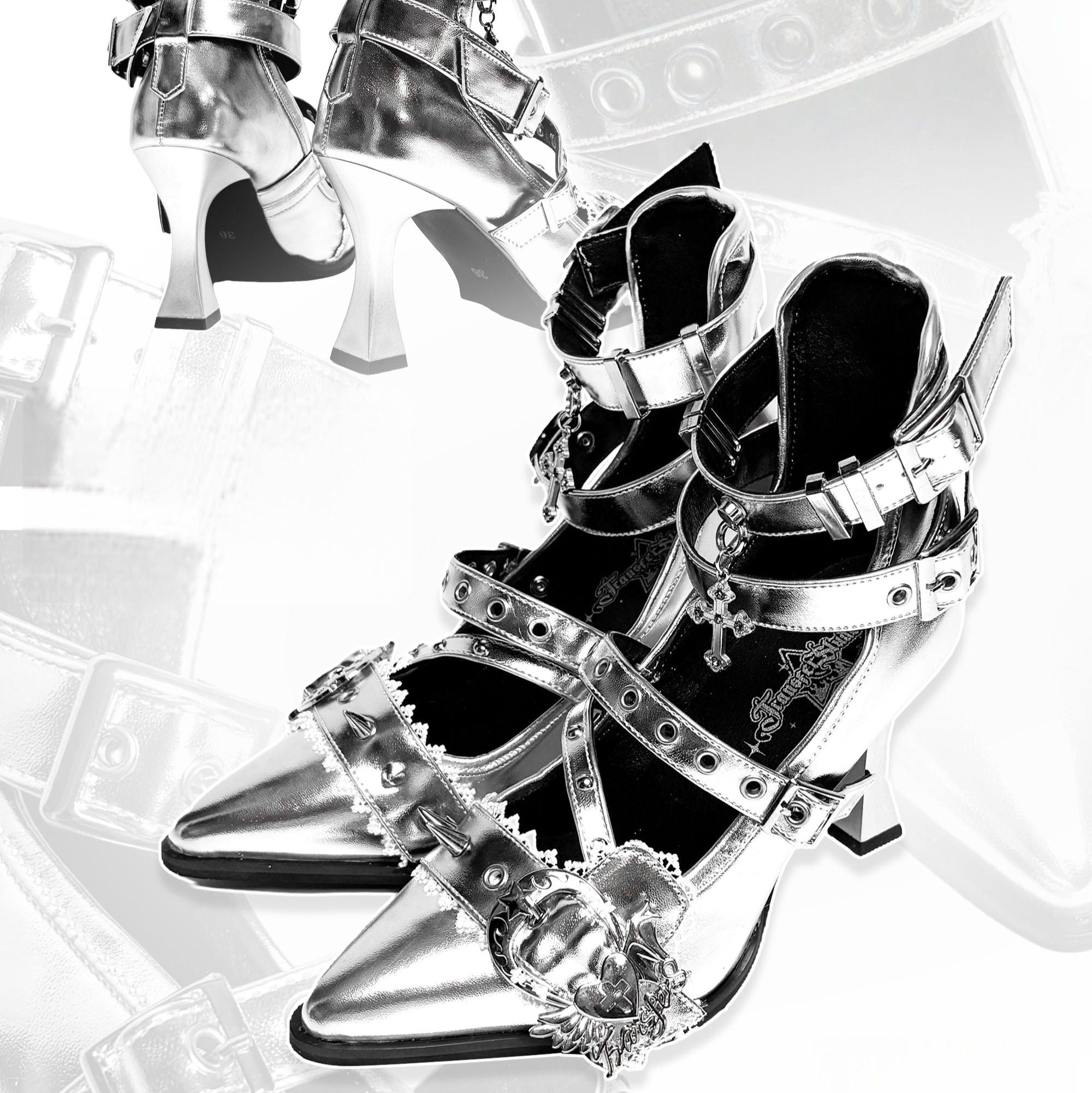 Lolita Gothic strappy Mid heels LE5022