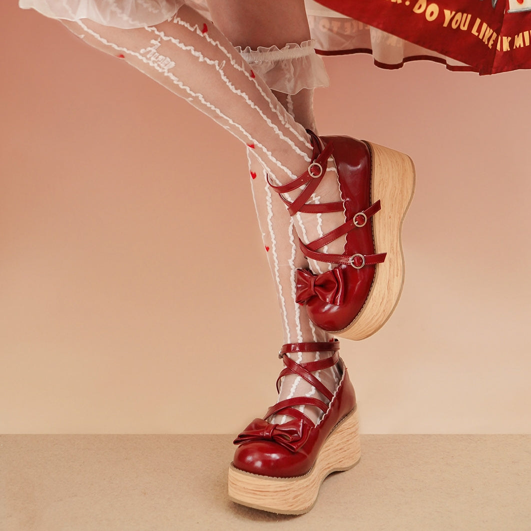 Tarta Tower Japanese Lolita Round‑Toe Platform Shoes