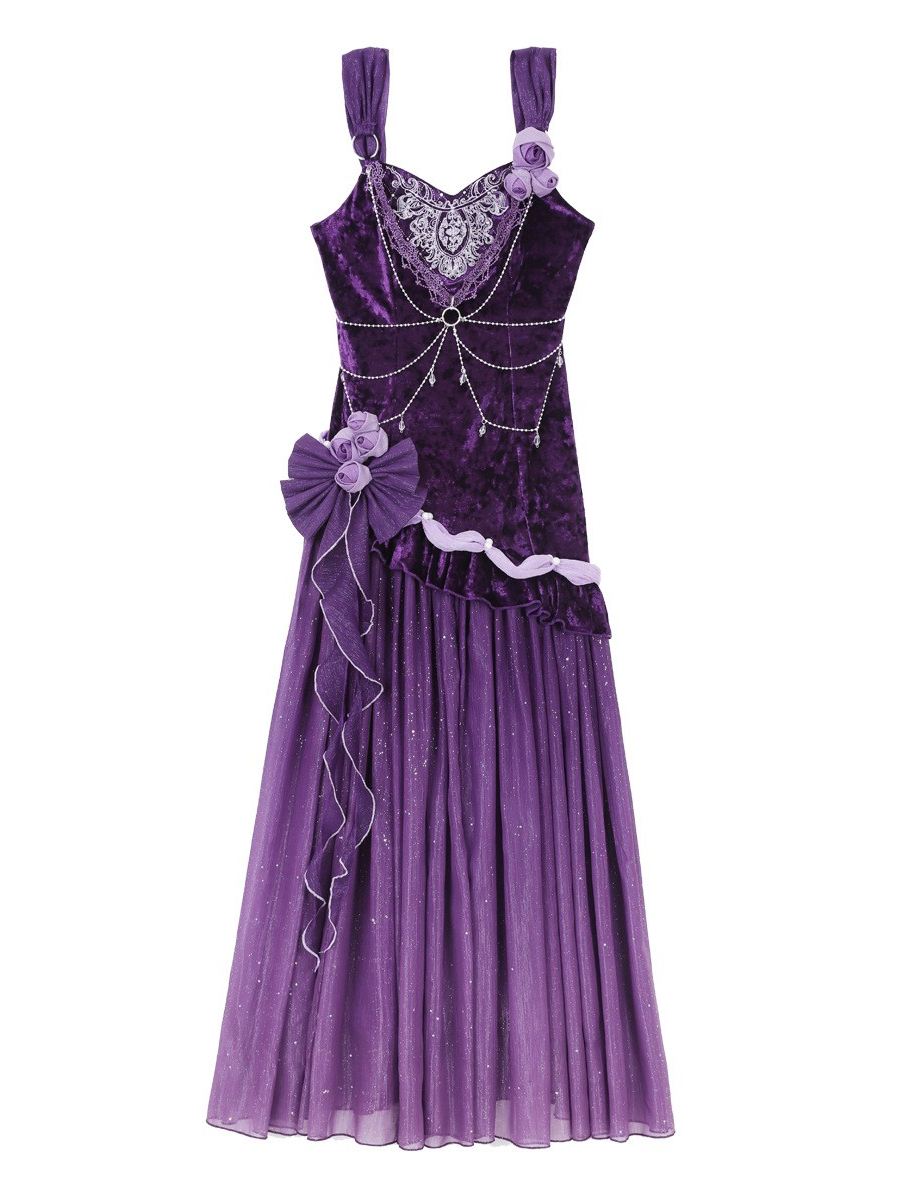 Lolita Gothic Elegant Velvet Fishtail Formal Dress LGD0001