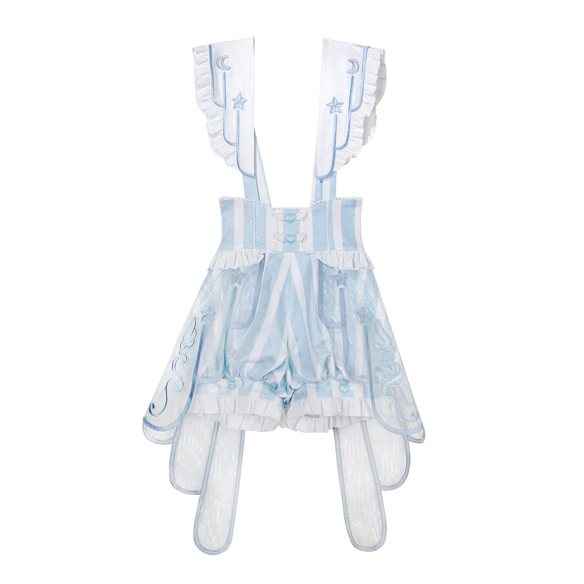 Angel Treaty Sky Blue Prince Lolita Angel Wings Blouse Suspender Shorts Set