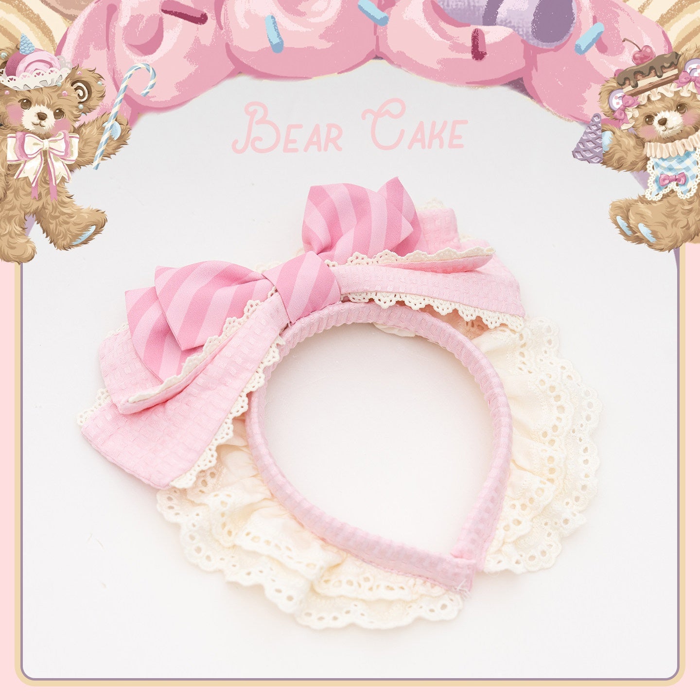 Bear Cake Sweet Lolita OP and JSK Dress Set
