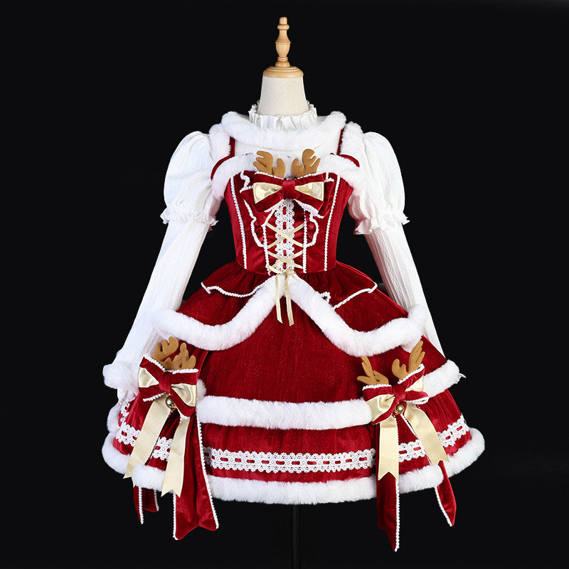 Christmas Symphony Lolita Cape Dress