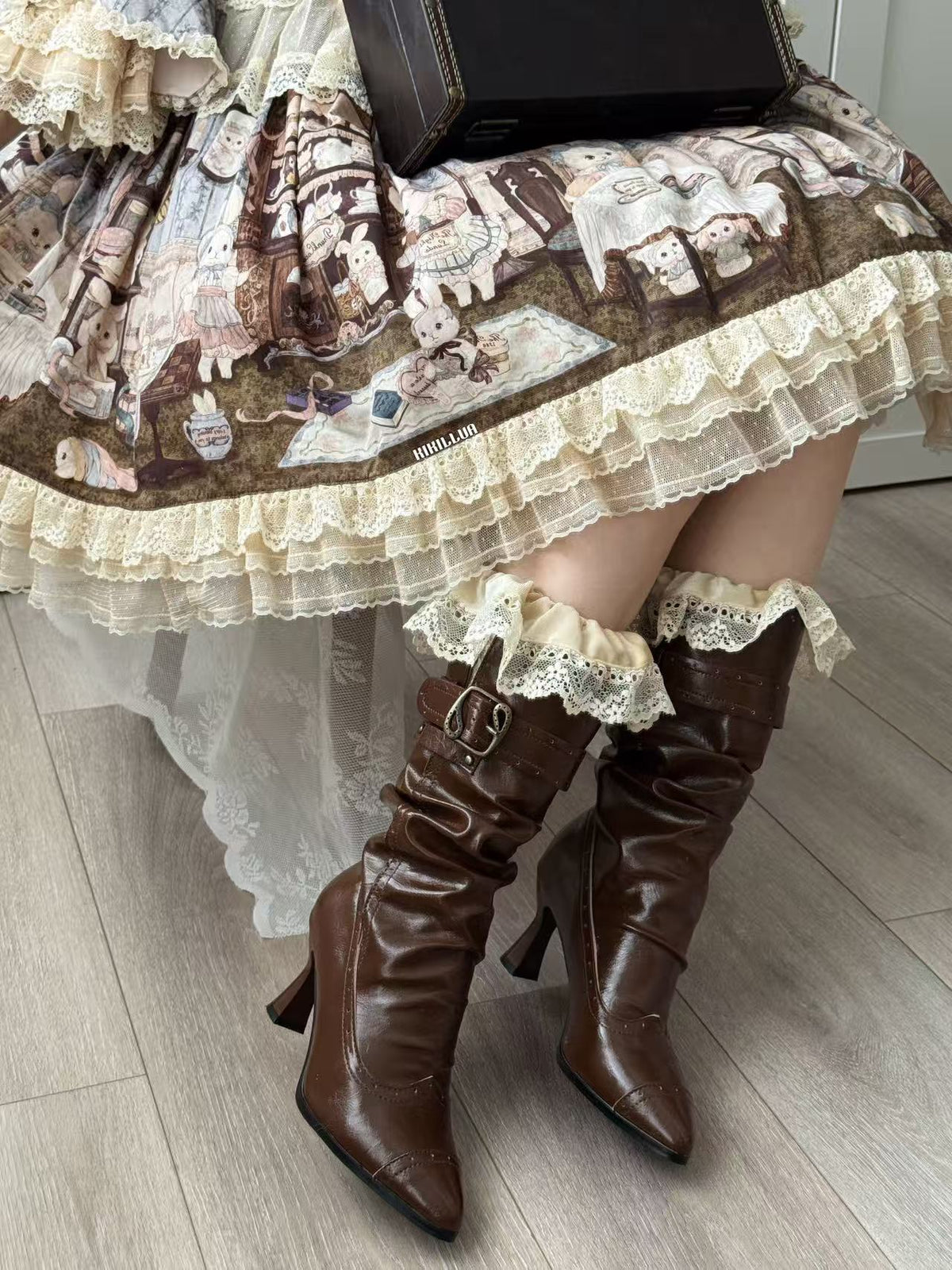 Paris Old‑Dream Vintage Elegant Classical Lolita High‑Heel Boots
