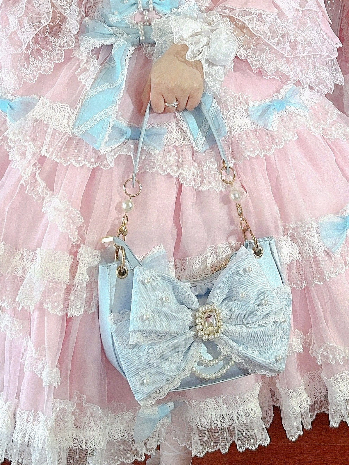 Lace Love Lolita Bow Single Shoulder Bag