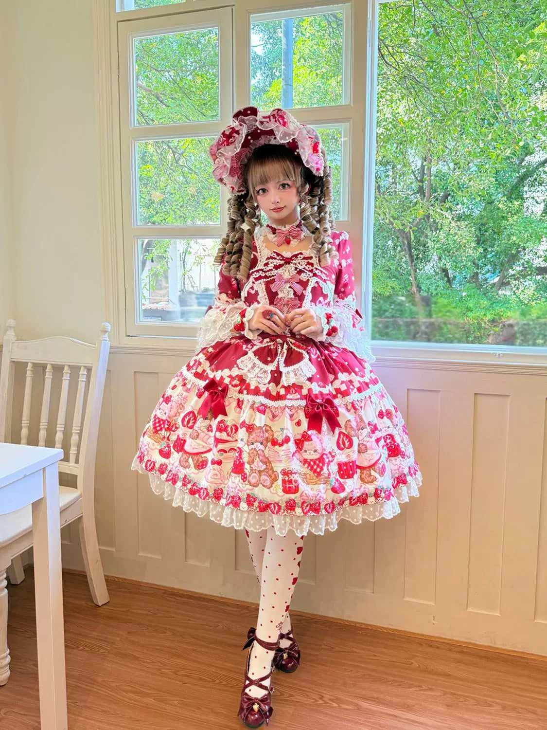 Sweet Berry Rabbit Bear Long Sleeve Sweet Lolita OP Dress