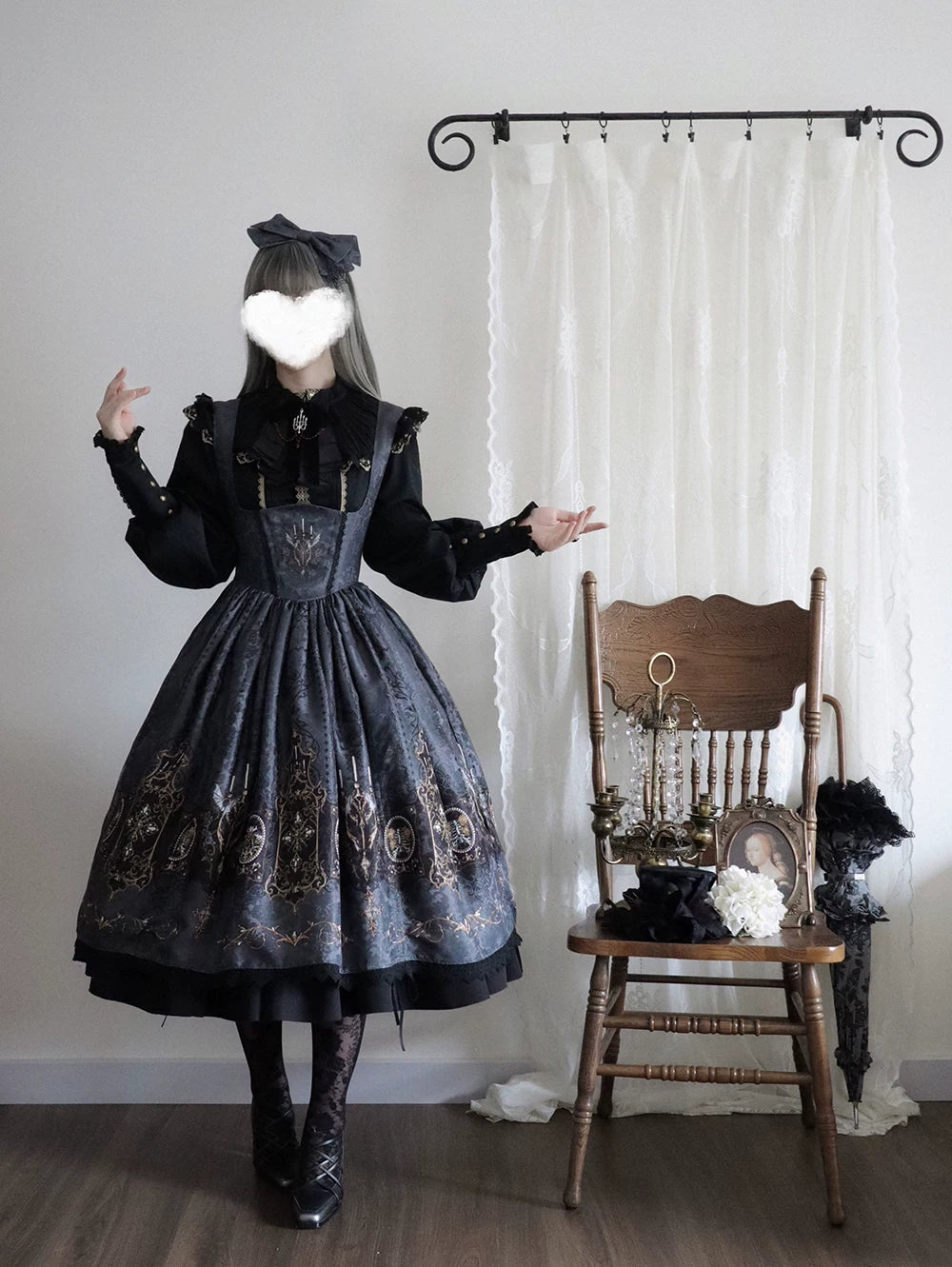 Blood Night Lamplighter Gothic Vintage Lolita Bustier JSK Dress