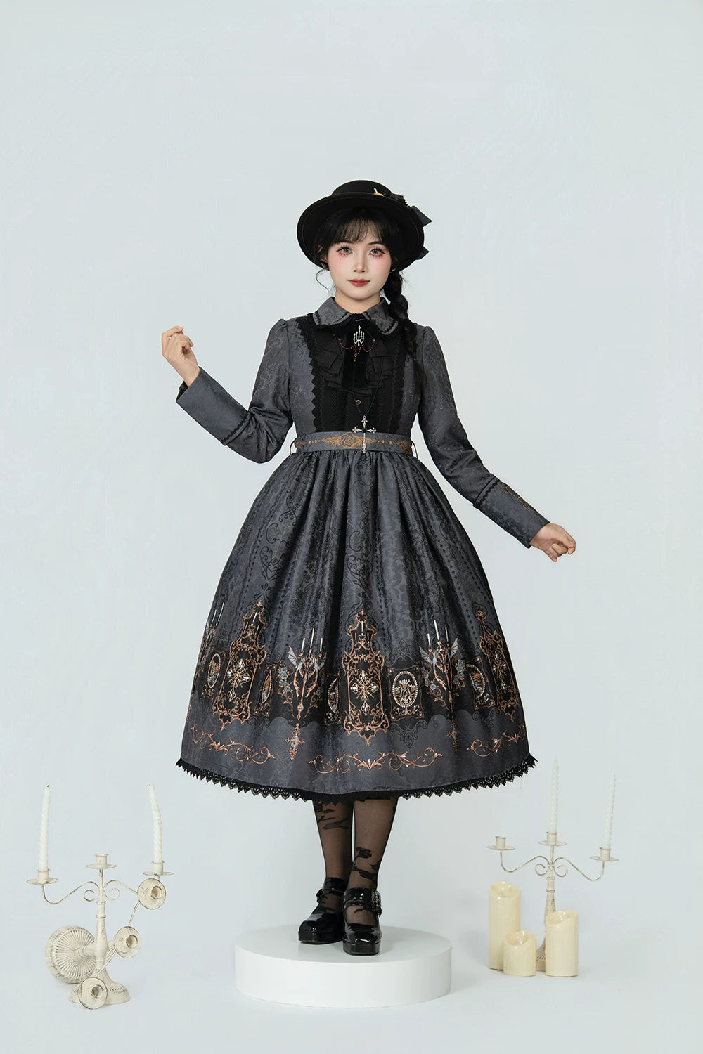 Blood Night Lamplighter Gothic Vintage Lolita OP Dress & SK Skirt