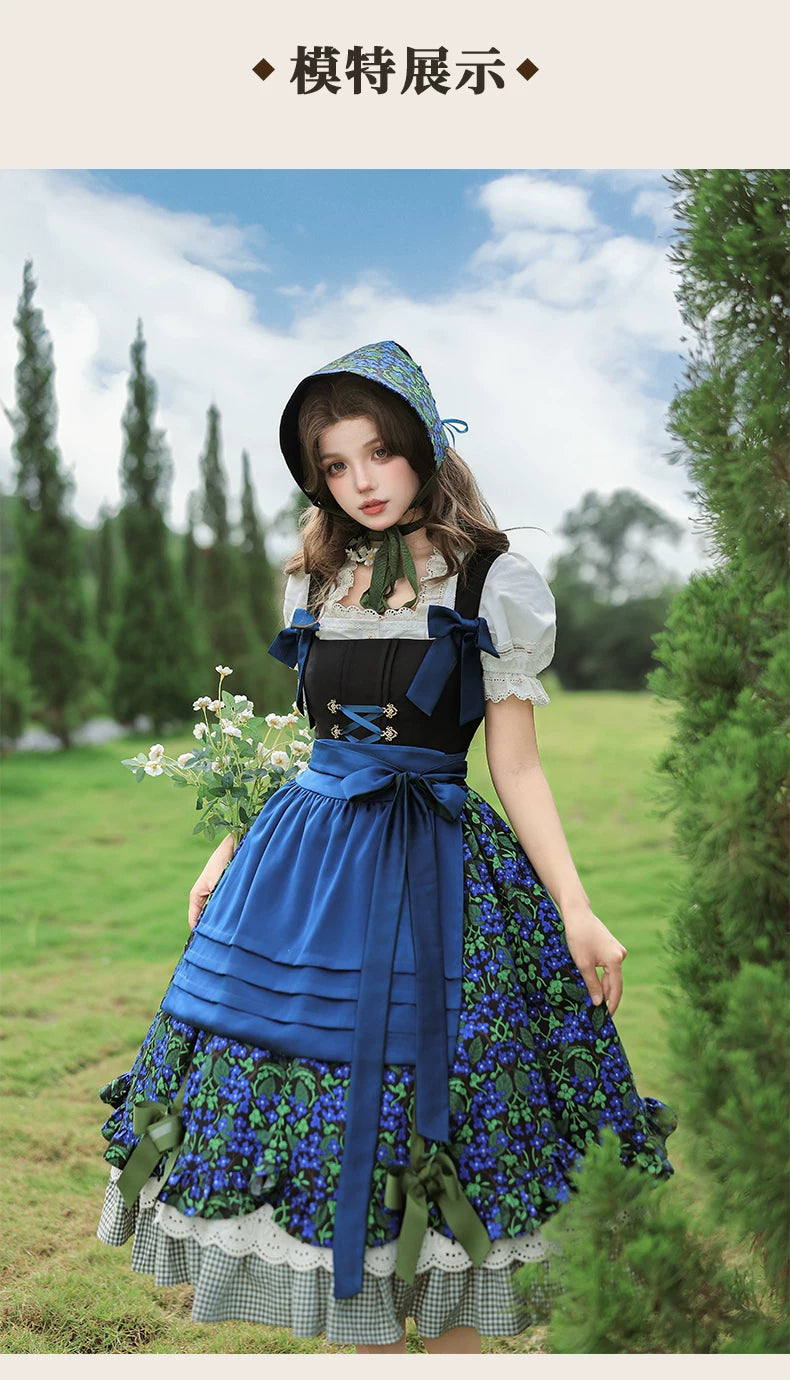 Blueberry Branches for the Woodland Bavarian Style Lolita JSK Dress