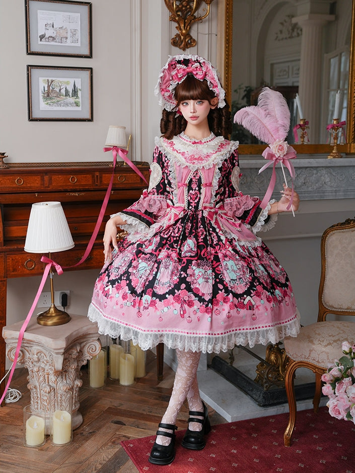 Nutcracker x Barbie Collab Original Lolita Elegant Printed OP Dress