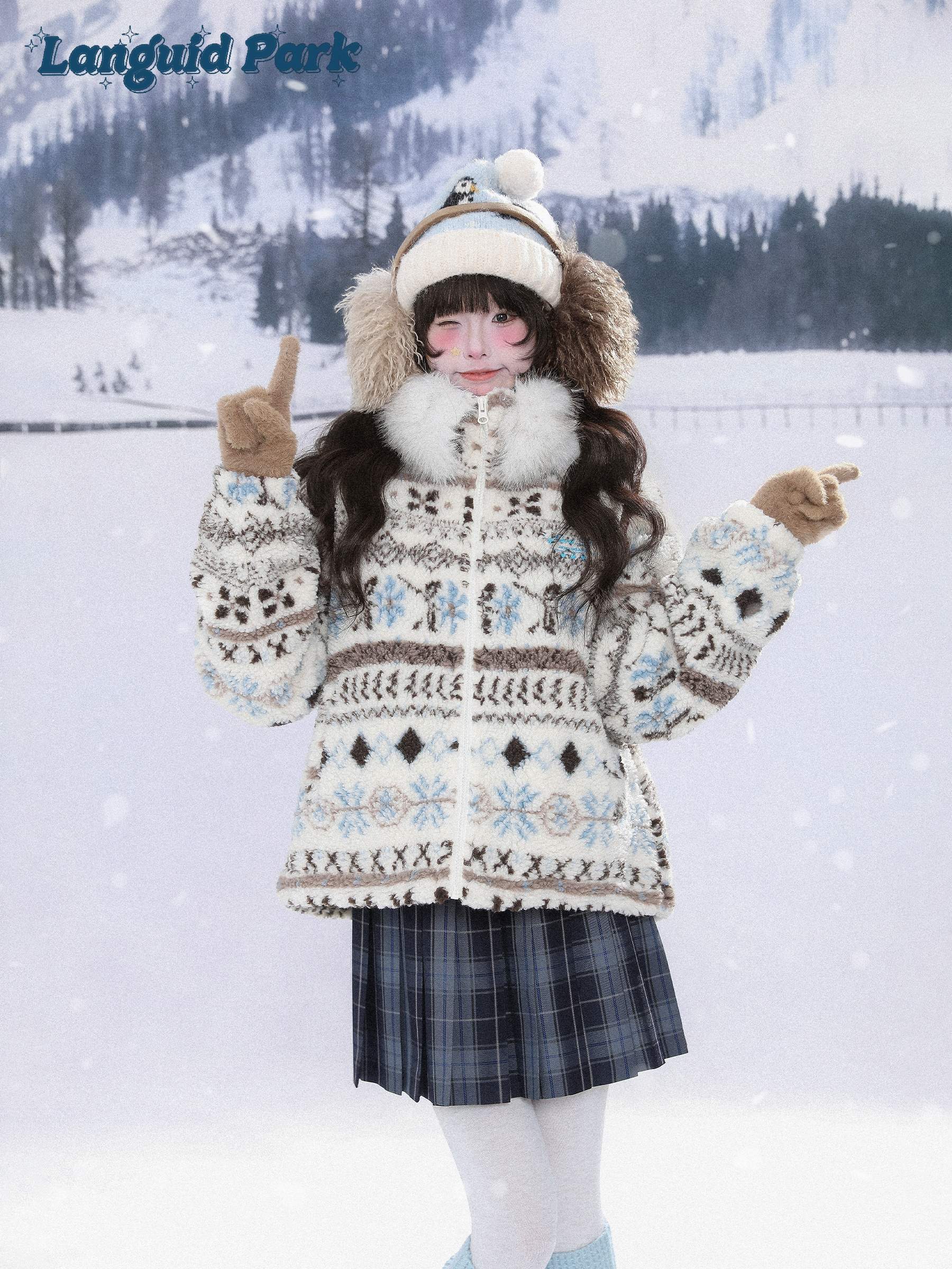Girly Style Fair Isle Winter Coat  MGD0011