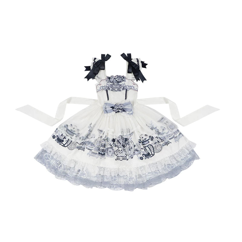 Celadon Jade Cup Japanese Style Blue JSK Dress