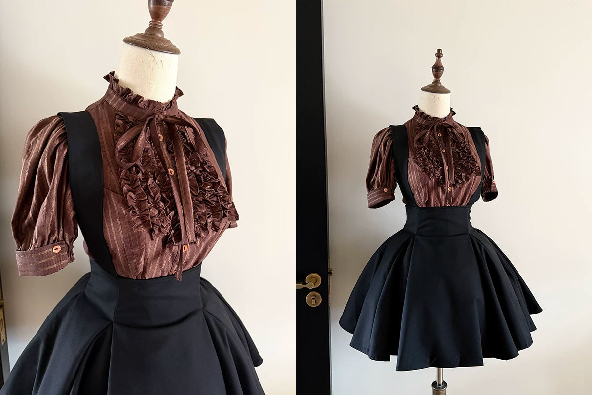Twilight Veil Sweet Lolita Striped Short Sleeve Blouse