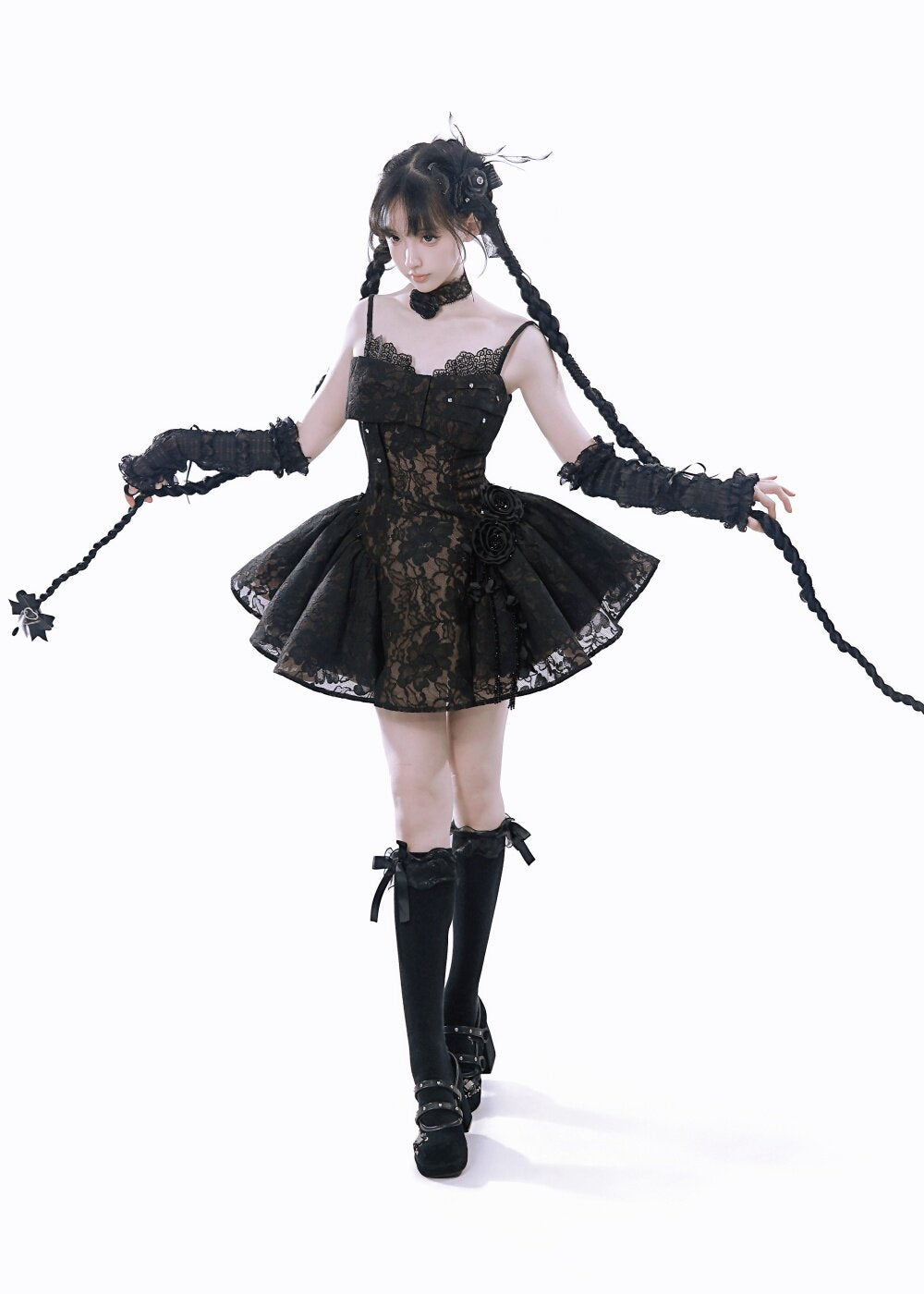 Upper East Maidens Gothic Bridal Long Train Lolita JSK Dress