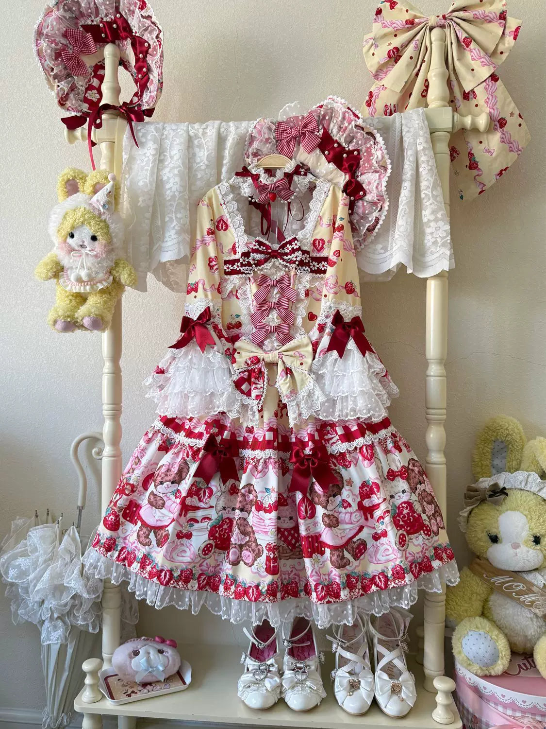 Sweet Berry Rabbit Bear Long Sleeve Sweet Lolita OP Dress