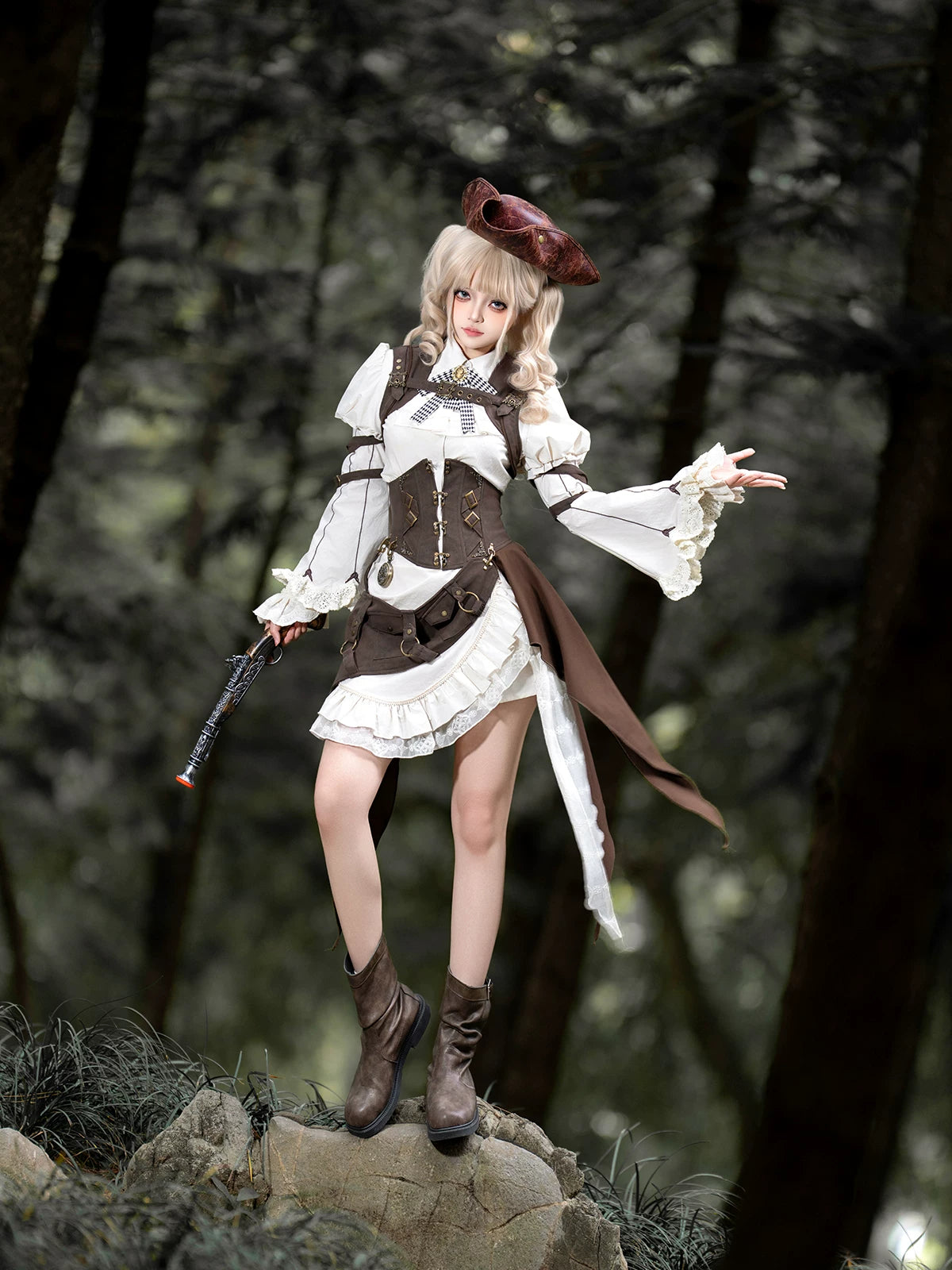 Time Vessel Vintage Gothic Pirate‑Style Lolita Set
