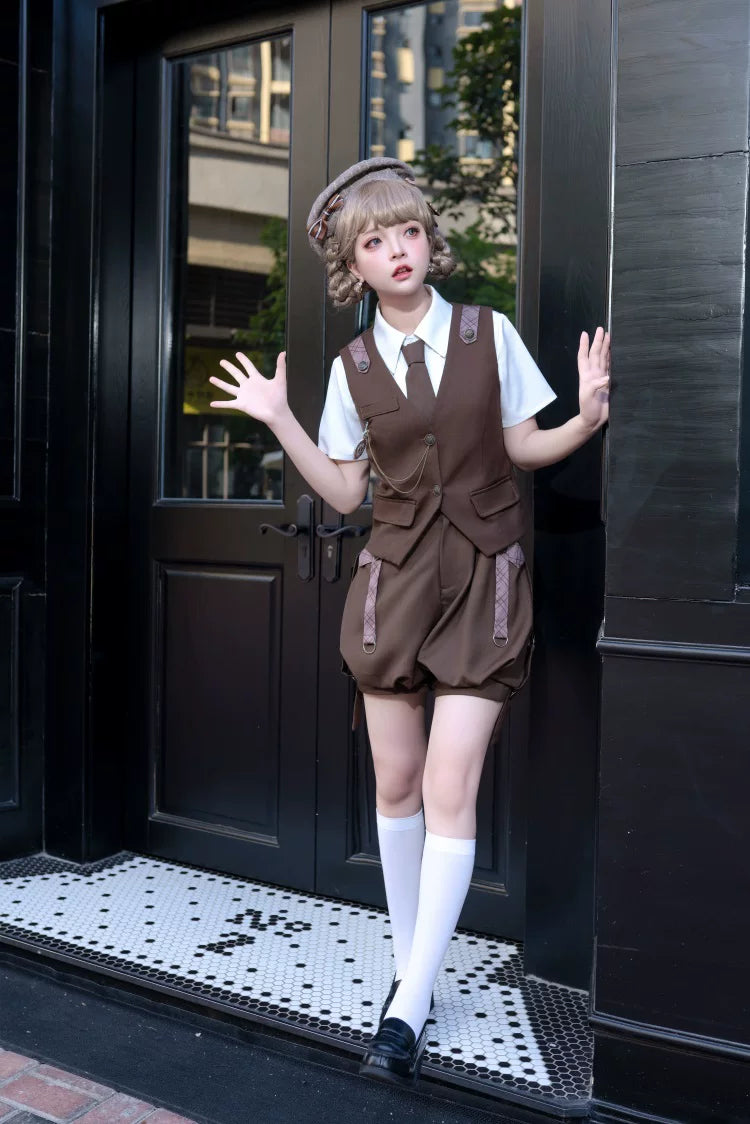 Bunny Detective Lolita Blouse, Vest & Overalls, Prince Outfit