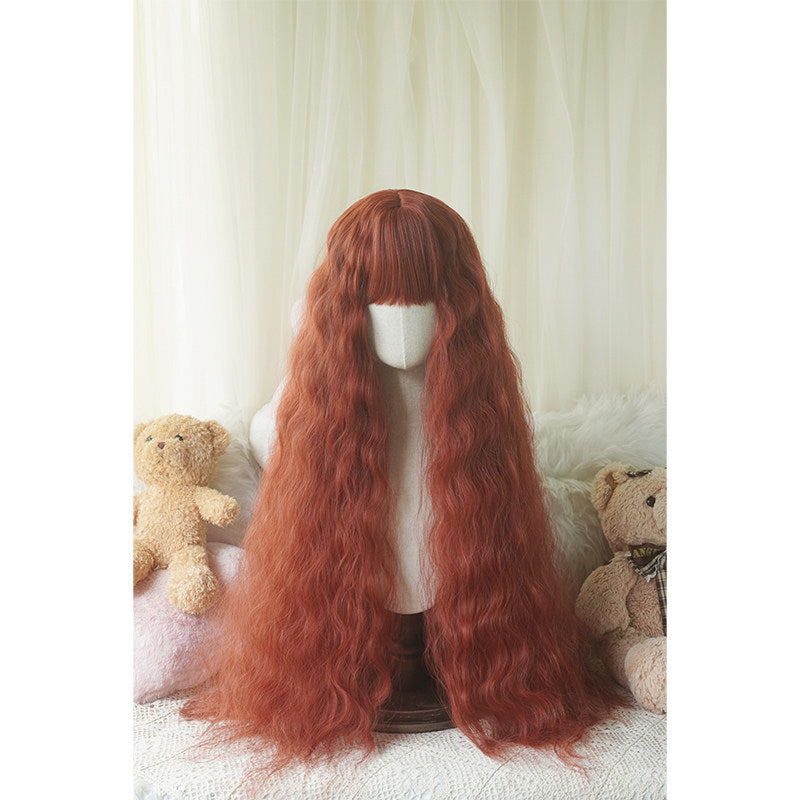 Lolita Full Bangs Long Voluminous Curly Wig in Warm Colorways