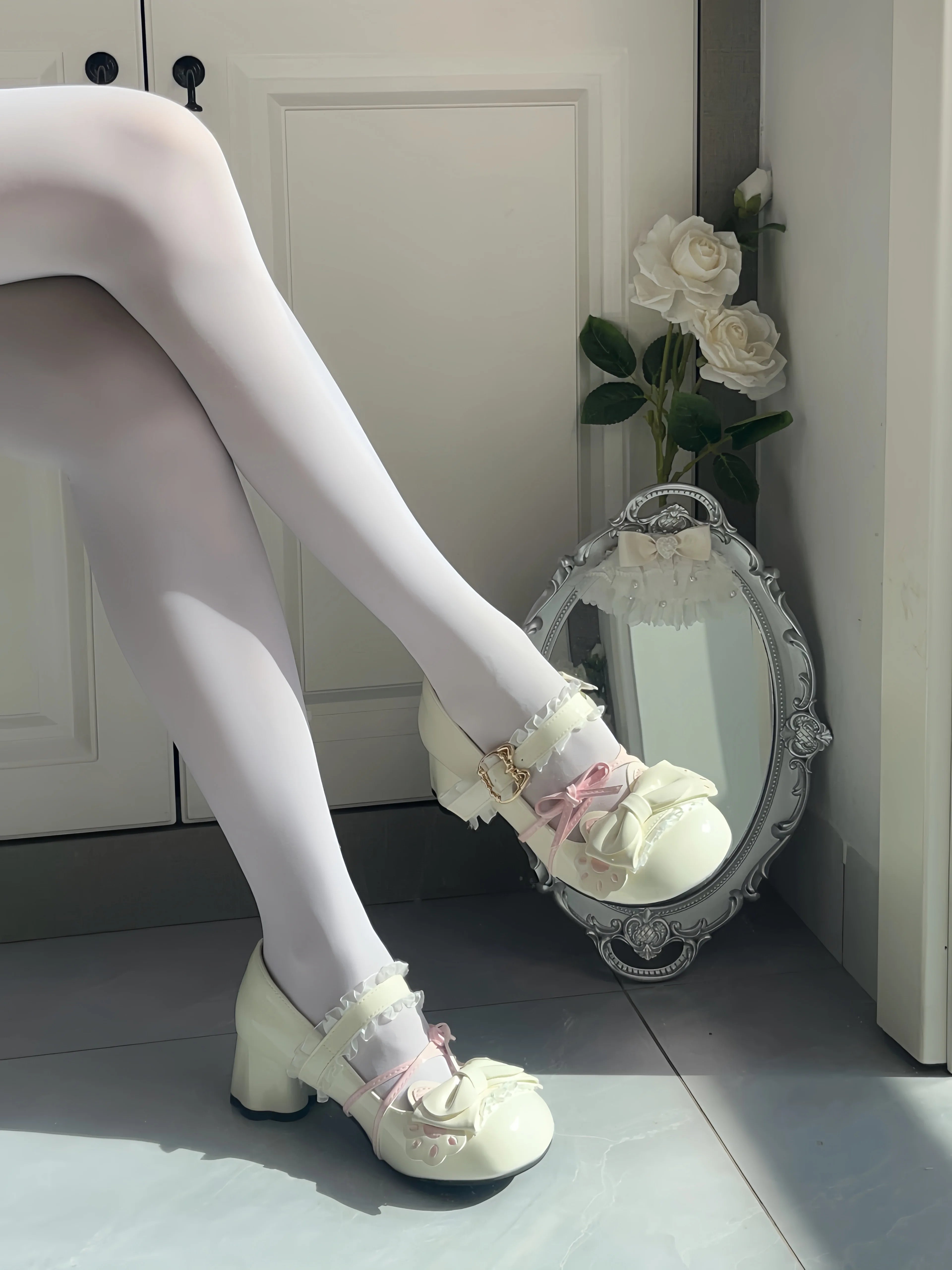 Sweet Kitty Party Lolita Cute Cat Paw Irregular Mid Heel Round Toe Shoes