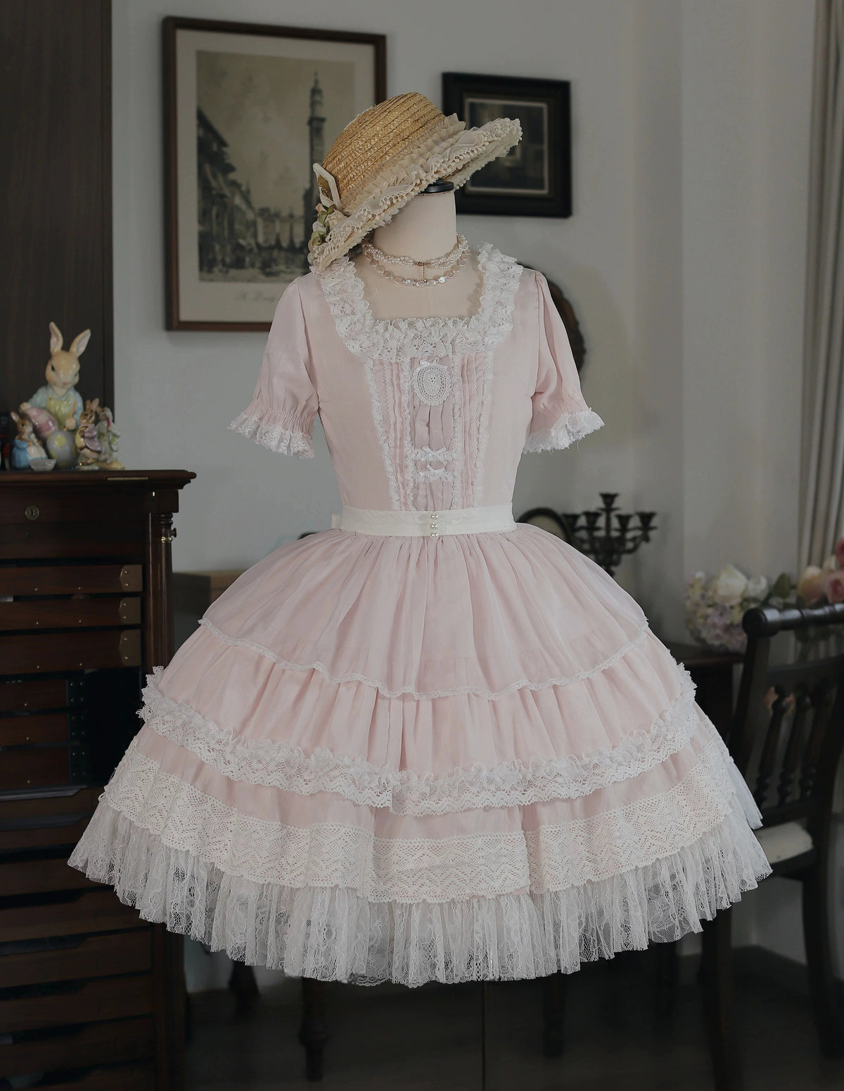 Antique Ball 3.0 Lolita Elegant French Style Maiden Short Sleeve OP Dress