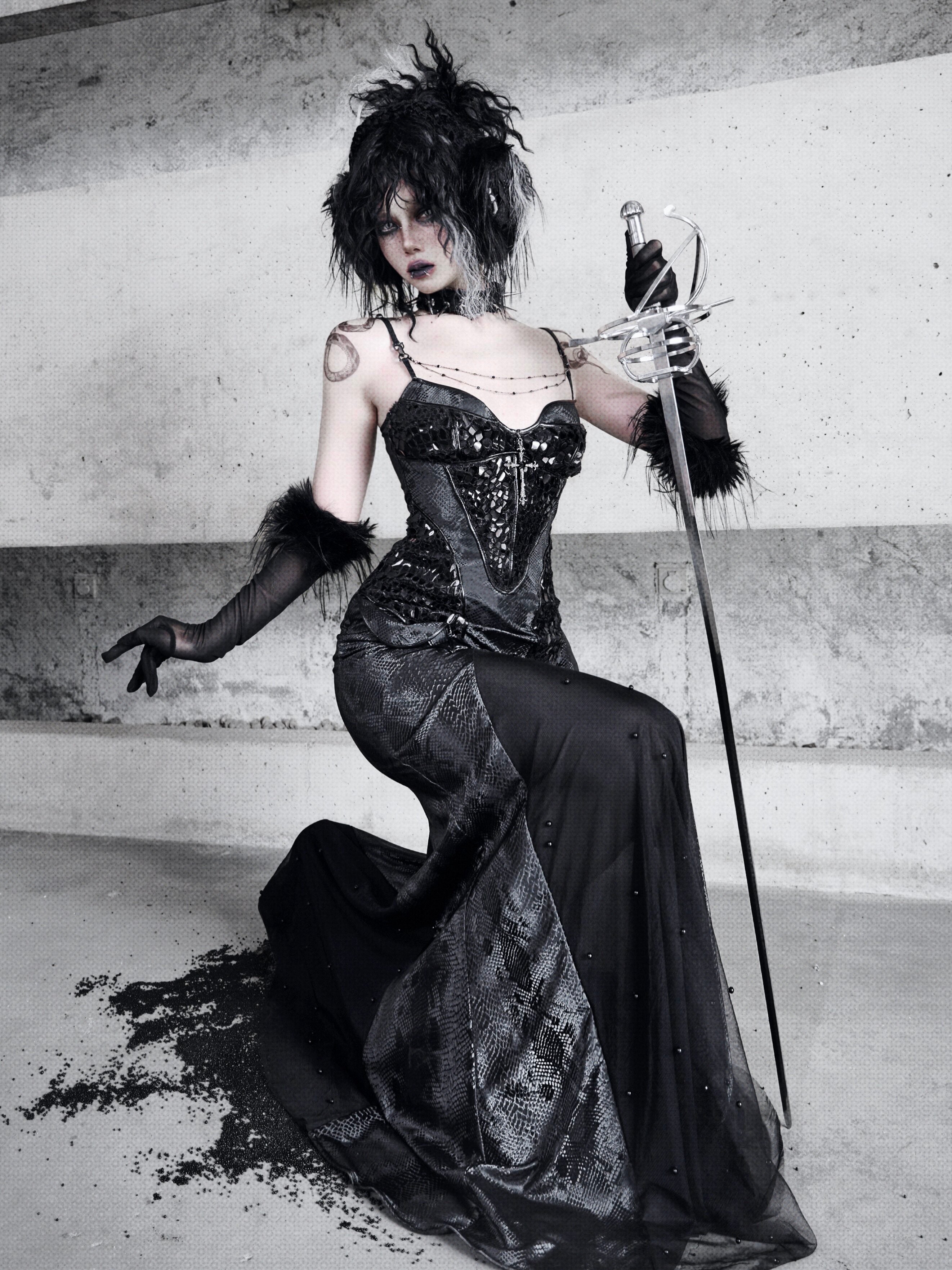 Shadow of Serpent Eyes Gothic Cami Mermaid Dress