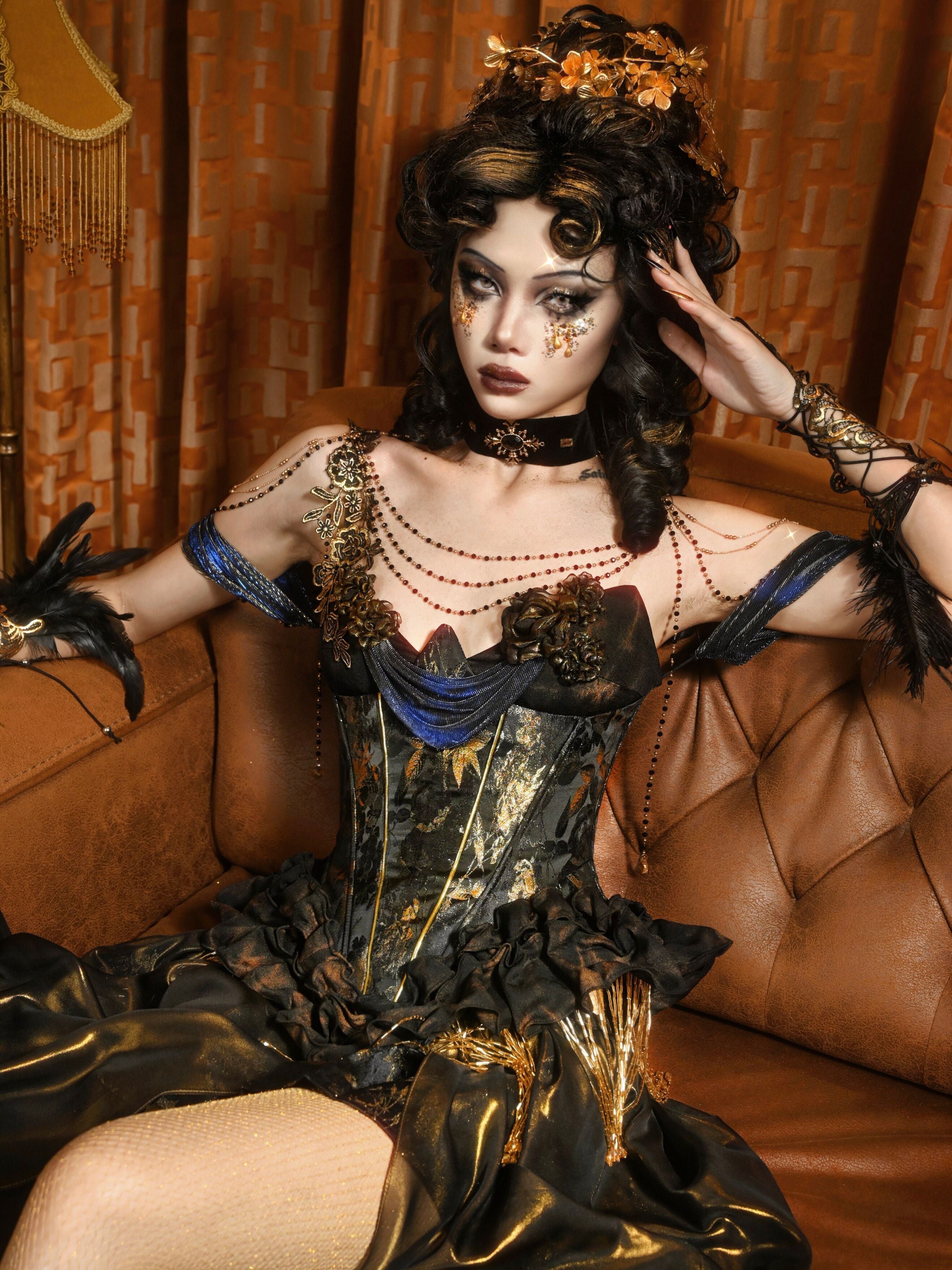 Lights Dusk Classic Boned Corset & Mermaid Skirt Set