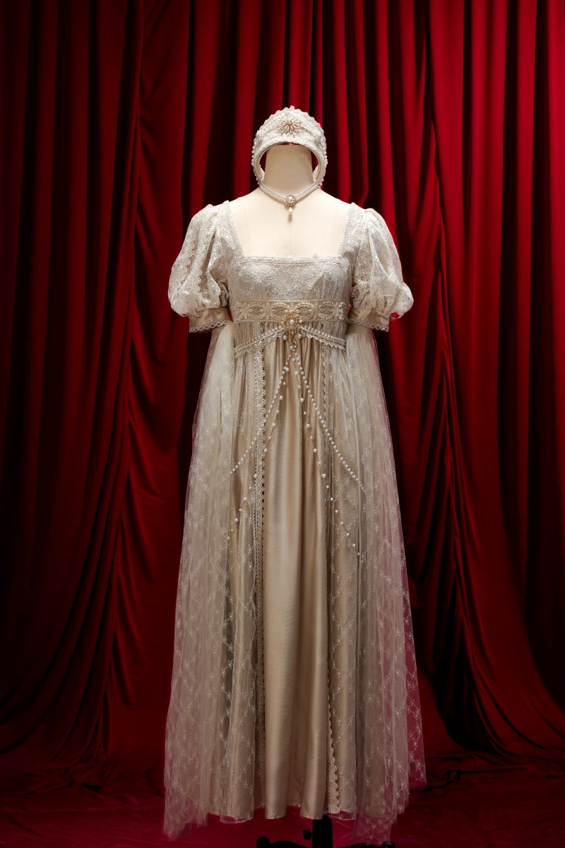 Crown Radiance Champagne Imperial Court Empire Waist Lolita OP Dress