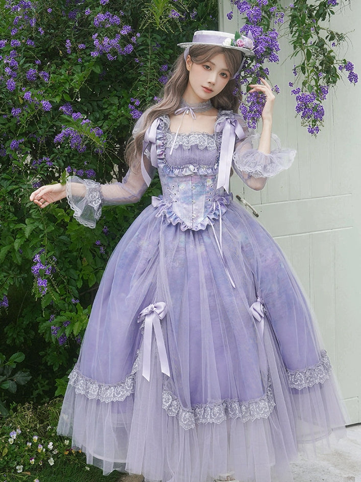 Lolita Classic Purple Violet Boned OP Dress