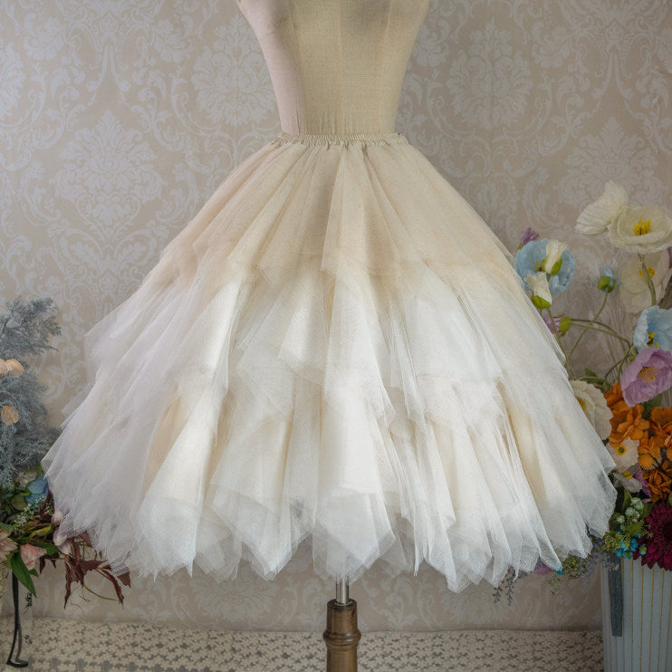 Berry Pie Gradient Feather Yarn Petticoat Lolita Underskirt