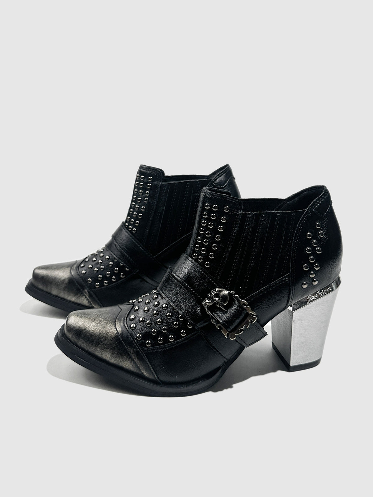 Wasteland‑Style Pointed‑Toe Western Cowboy Punk Chelsea Boots