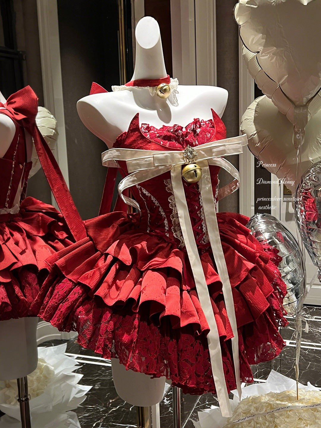 Spicy Girl Red Princess Mini Dress LFD0002