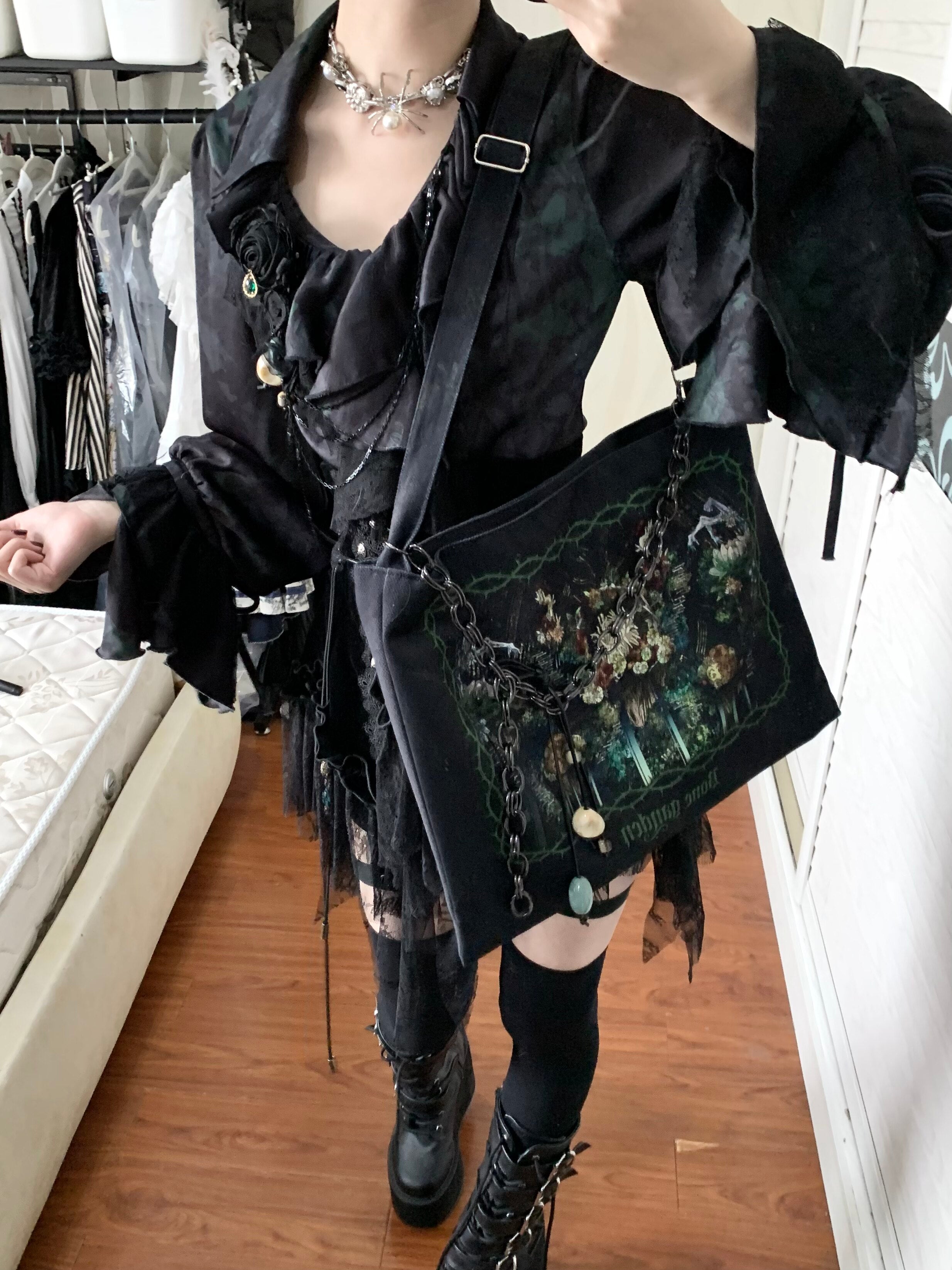 Bone Garden Series Lolita Design Dark Gothic Cthulhu Tote Bag