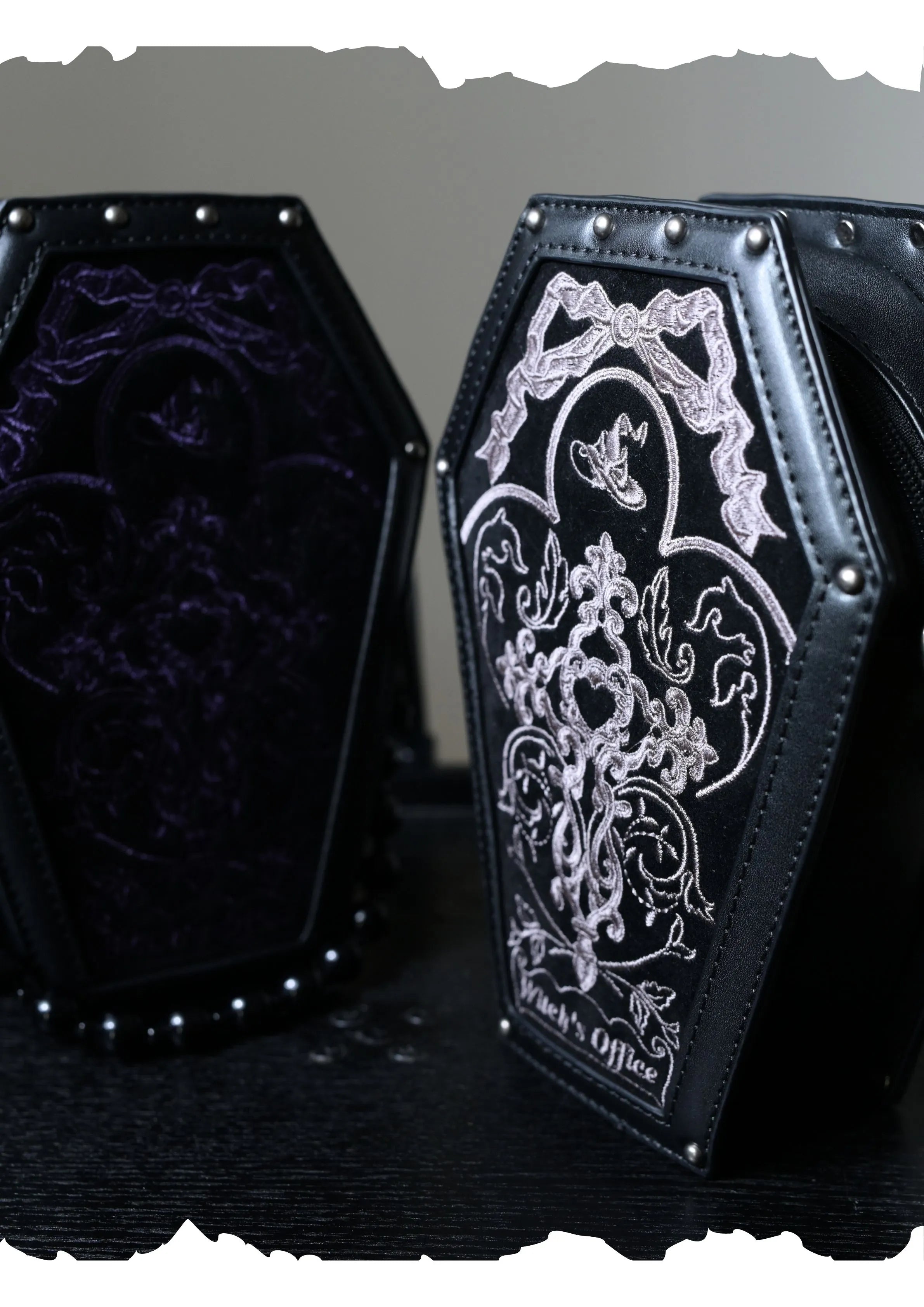 Witch's Office Gothic Coffin Embroidery Bag