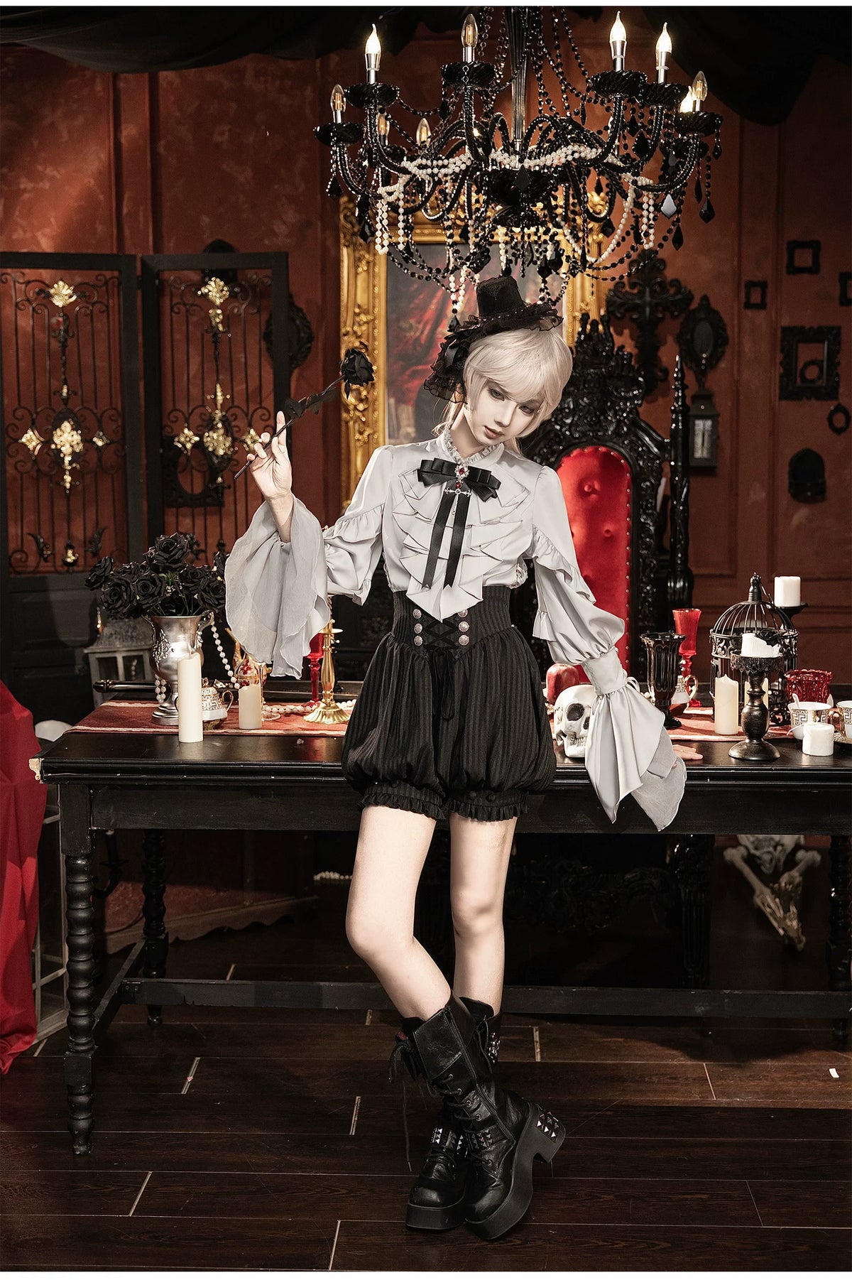 Night Crow Lolita Gothic Mermaid Skirt & Ouji Couple Set
